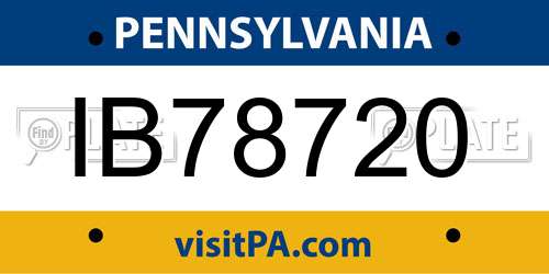 IB78720 Pennsylvania License Plate