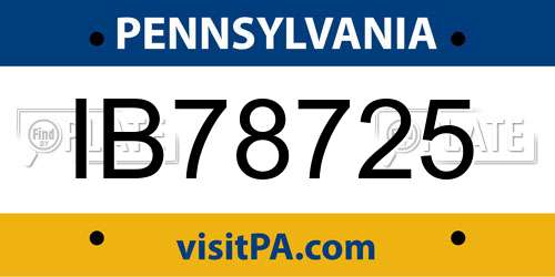 IB78725 Pennsylvania License Plate