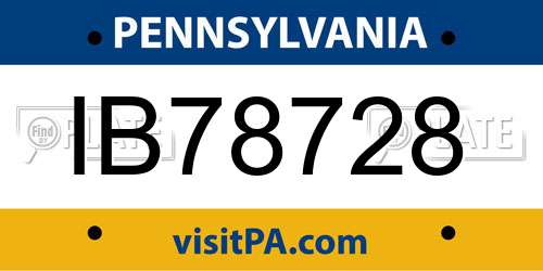 IB78728 Pennsylvania License Plate