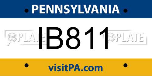 IB811 Pennsylvania License Plate