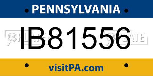 IB81556 Pennsylvania License Plate