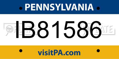 IB81586 Pennsylvania License Plate