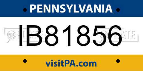 IB81856 Pennsylvania License Plate