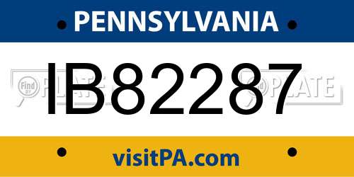 IB82287 Pennsylvania License Plate