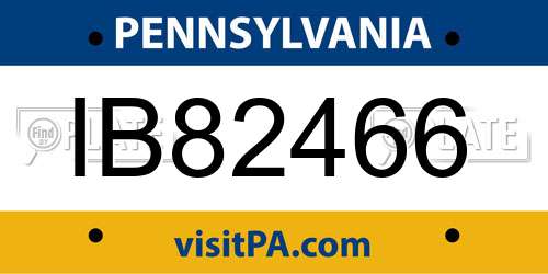 IB82466 Pennsylvania License Plate