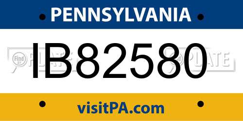 IB82580 Pennsylvania License Plate