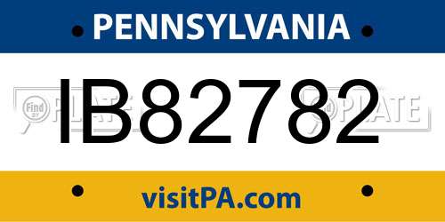 IB82782 Pennsylvania License Plate