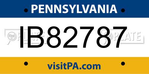 IB82787 Pennsylvania License Plate