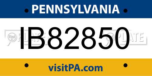 IB82850 Pennsylvania License Plate