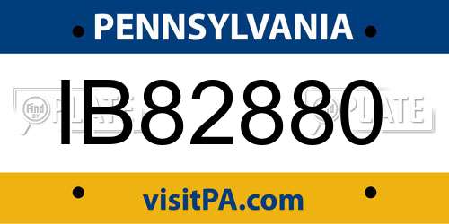 IB82880 Pennsylvania License Plate