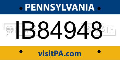 IB84948 Pennsylvania License Plate