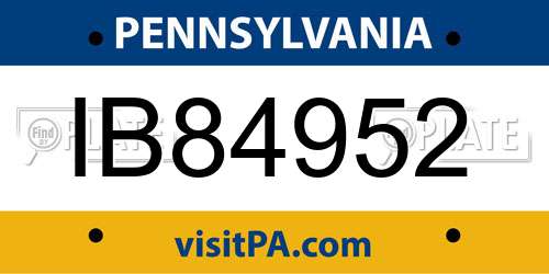 IB84952 Pennsylvania License Plate