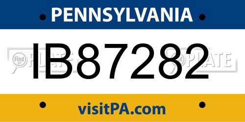 IB87282 Pennsylvania License Plate