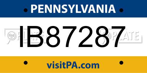 IB87287 Pennsylvania License Plate
