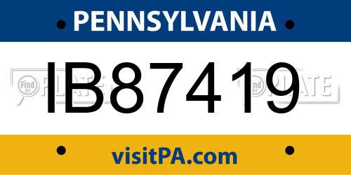 IB87419 Pennsylvania License Plate
