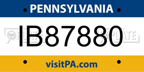 IB87880 Pennsylvania License Plate