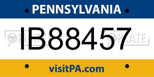 IB88457 Pennsylvania License Plate