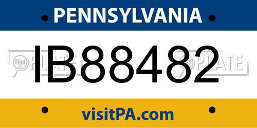 IB88482 Pennsylvania License Plate