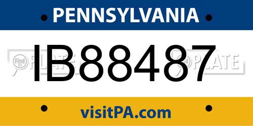 IB88487 Pennsylvania License Plate