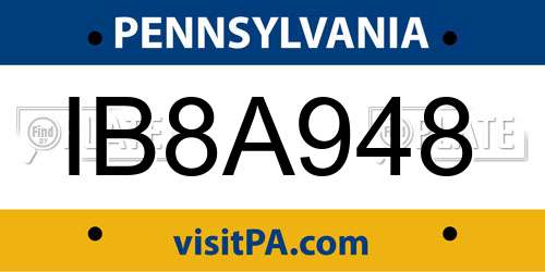 IB8A948 Pennsylvania License Plate