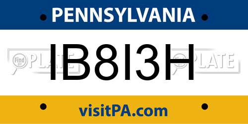 IB8I3H Pennsylvania License Plate