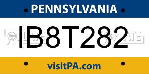 IB8T282 Pennsylvania License Plate