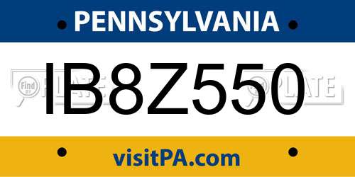 IB8Z550 Pennsylvania License Plate