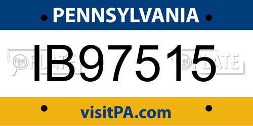 IB97515 Pennsylvania License Plate