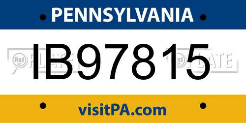 IB97815 Pennsylvania License Plate