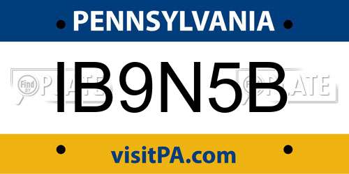 IB9N5B Pennsylvania License Plate