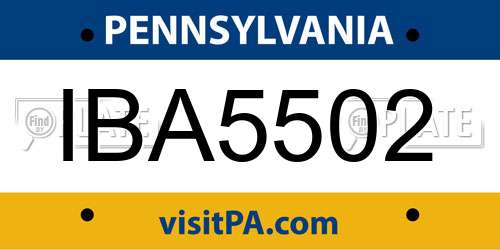 IBA5502 Pennsylvania License Plate