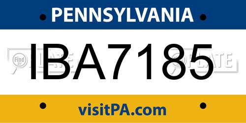 IBA7185 Pennsylvania License Plate