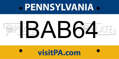 IBAB64 Pennsylvania License Plate