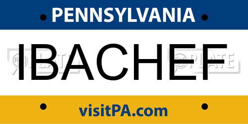 IBACHEF Pennsylvania License Plate