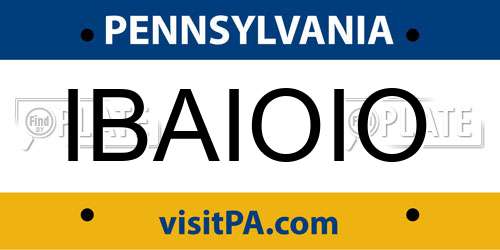 IBAIOIO Pennsylvania License Plate