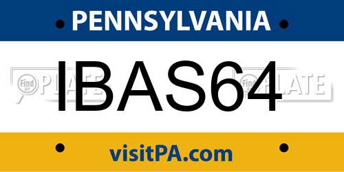 IBAS64 Pennsylvania License Plate