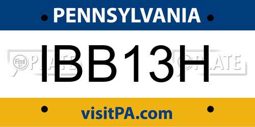 IBB13H Pennsylvania License Plate