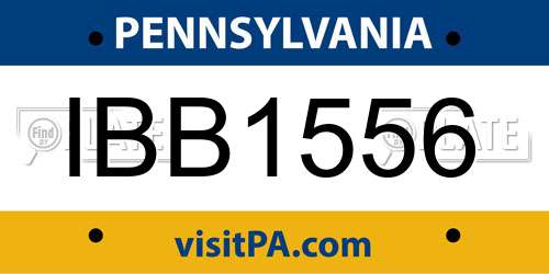 IBB1556 Pennsylvania License Plate