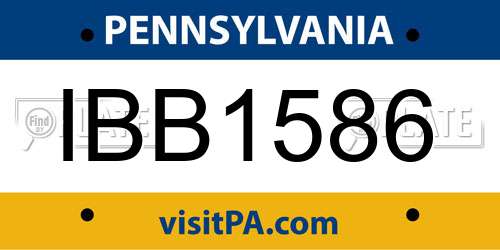 IBB1586 Pennsylvania License Plate