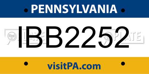 IBB2252 Pennsylvania License Plate