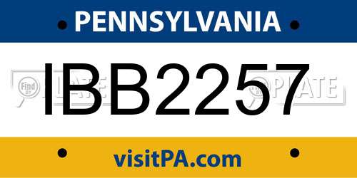 IBB2257 Pennsylvania License Plate