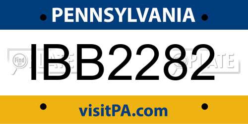 IBB2282 Pennsylvania License Plate