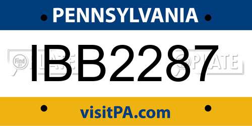 IBB2287 Pennsylvania License Plate
