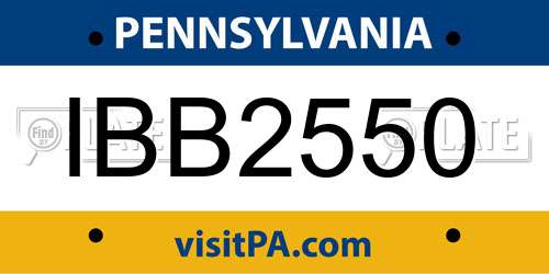 IBB2550 Pennsylvania License Plate
