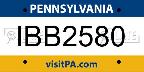 IBB2580 Pennsylvania License Plate