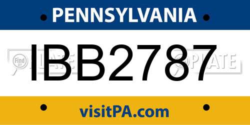 IBB2787 Pennsylvania License Plate