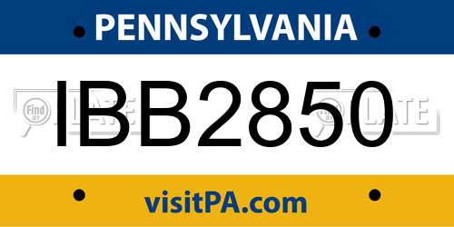 IBB2850 Pennsylvania License Plate