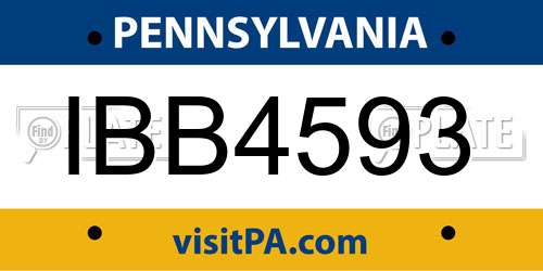 IBB4593 Pennsylvania License Plate