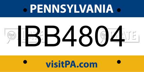 IBB4804 Pennsylvania License Plate