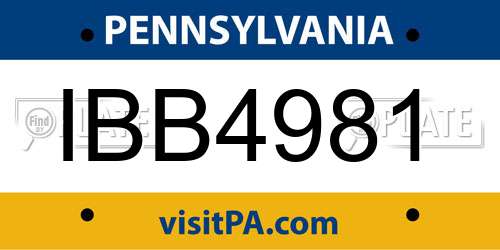 IBB4981 Pennsylvania License Plate
